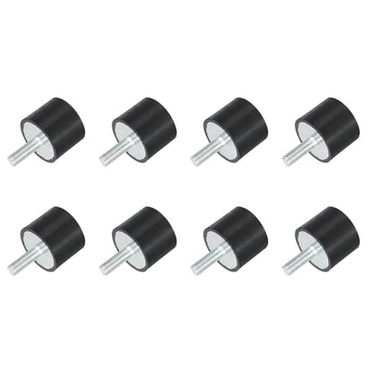 uxcell M6 Thread Rubber Mounts, Vibration Isolators, Cylindrical Shock Absorber with Studs 25 x 20mm 8pcs - size: M6x25x20mm