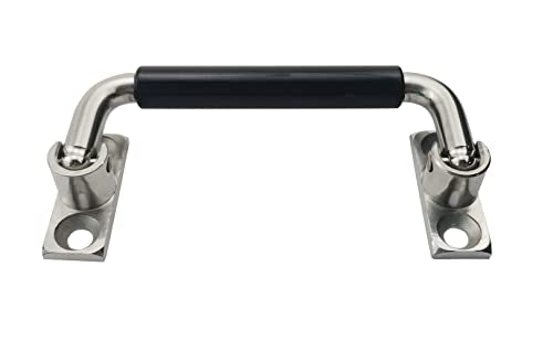 304 Stainless Steel Folding Pulls Cabinet Handle 90 Degrees Folding Pull Handle with Rubber and Bright Polishing,4'' Hole Center - style: 4'' Hole Center with Rubber