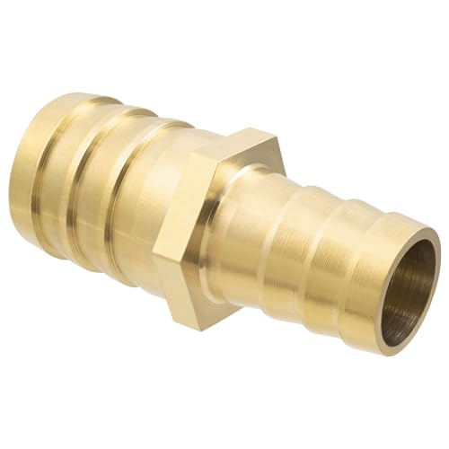 Yoebor Brass Hose Barb Reducing Union 1" x 3/8" Barbed Reducer Coupler 2pcs - size: 1" x 3/8"