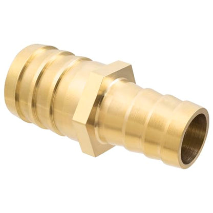 Yoebor Brass Hose Barb Reducing Union 1" x 3/8" Barbed Reducer Coupler 2pcs - size: 1" x 3/8"