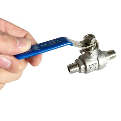 1/4 inch Male to Male Thread Ball Valve 304 Stainless Steel Full Port NPT Thread Ball Valves WOG1000 - size: 1/4 inch