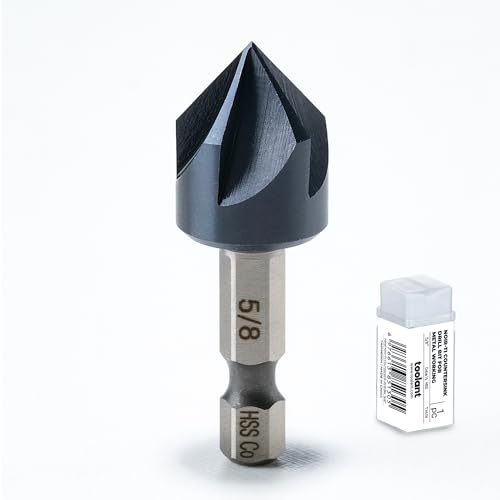 toolant 5/8" Noir-Ti Cobalt Countersink Drill Bit(Pro), Titanium Aluminum Nitride Coated with Quick Change Hex Shank - size: 5/8 in