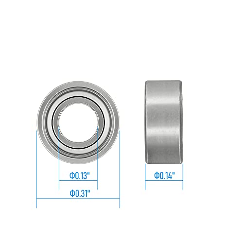 R2-5ZZ 10 PCS Miniature Deep Groove Ball Bearing ID 1/8"×OD 5/16"×Width 9/64" Double Metal Shielded Ball Bearing Chrome Steel P0 Z2 Bearing for Industrial Machine,Power Tools - size: R2-5ZZ Size 3.2×7.9×3.6mm