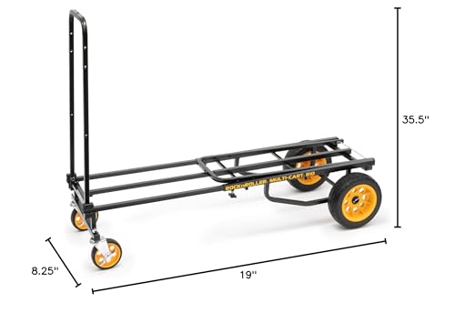 Rock-N-Roller R10RT (Max) 8-in-1 Folding Multi-Cart/Hand Truck/Dolly/Platform Cart/34" to 52" Telescoping Frame/500 lbs. Load Capacity, Black - style: R10RT
