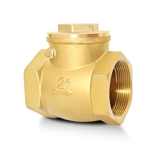 2" NPT Horizontal Swing Check Valve, Brass, Heavy-Duty Female Thread, DN50 - size: 2 Inch