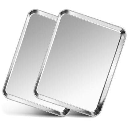 P&P CHEF Baking Sheet Pan, Stainless Steel Cookie Sheet, 12.5 Inch & 2 Pcs - size: 12.5 Inch