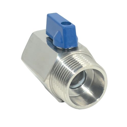 VARMHUS Pack of 2 304 Stainless Steel NPT Mini Ball Valve, Female x Male Thread Shut Off Valve for Water, Oil and Gas (1inch) - size: 1inch