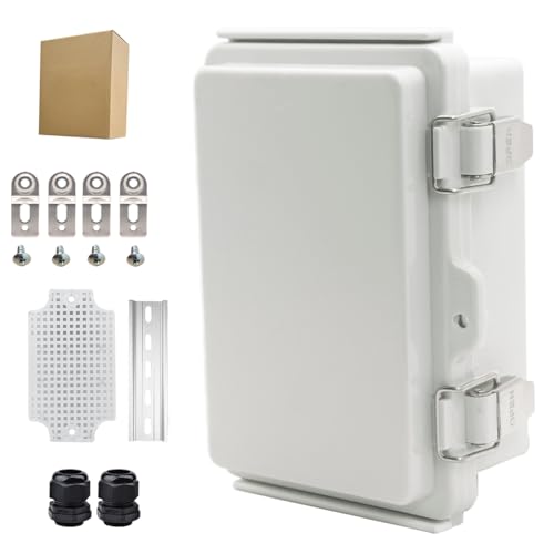 Waterproof Electrical Box Junction Box Weatherproof IP67 ABS Plastic Enclosure Switch Router Project Box Electronics Enclosure with Mounting Plate Wall Bracket Grey 5.9"x3.9"x2.8" - color: Grey, size: 5.9" x 3.9" x 2.8"