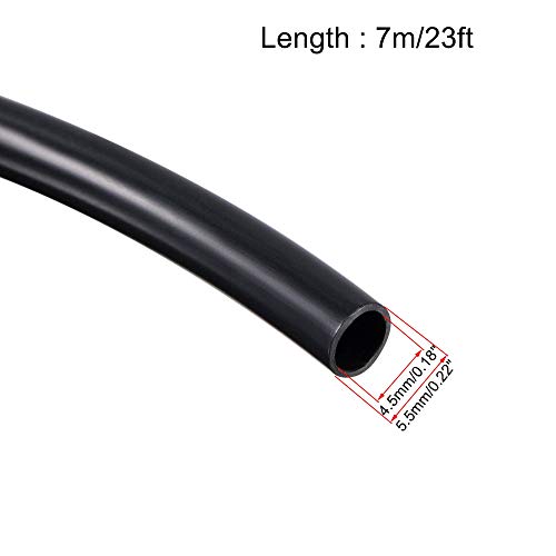 uxcell Black PVC Tube Wire Harness Tubing, 3/16-inch(4mm) ID 23ft Sleeve for Wire Sheathing Wire Protection - color: Black, size: 4mm