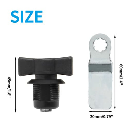 2 Pcs Thumb Cam Lock, T-Handle Swing Knob Latch for Cabinet Drawer - size: 2 Pack