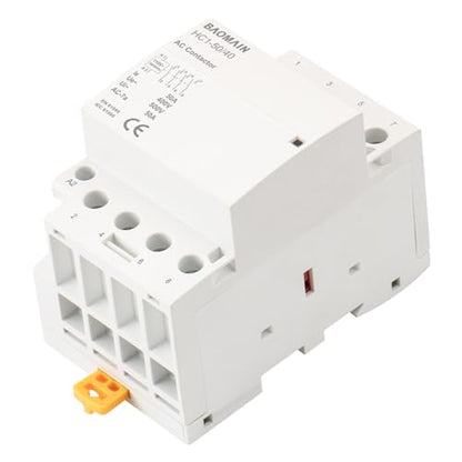 BAOMAIN 50A 4 Pole AC Contactor 110V 4NO DIN Rail for HVAC EV Smart Home
