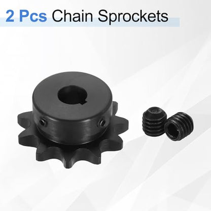 uxcell 2 Pcs #40 Chain Roller Sprocket 1/2" Bore, 11 Tooth C45 Carbon Steel ANSI #40 Roller Sprocket Round Hole with Set Screws for ISO 08A Chain - size: 1/2" Bore 11 Tooth (#40 Chain)