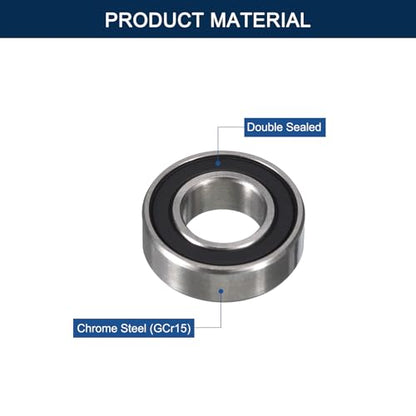 6006-2RS Deep Groove Ball Bearings, ID 30mm x OD 55mm x Width 13mm Double Rubber Sealed Ball Bearing Pre-Lubricated Chrome Steel Z2 Lever 2pcs - size: 6006-2RS 30x55x13mm
