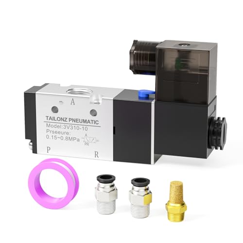 TAILONZ 3/8"NPT DC12V Solenoid Valve 2Position 3Way Junction Box 3V310-10 - color: DC12V, size: 2 Position 3 Way-3/8"NPT