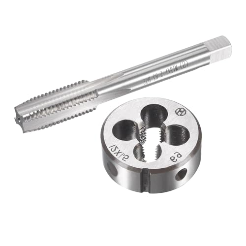 M12x1.5mm Metric Tap and Die Set,Machine Thread Screw Tap with Round Threading Die,Tap & Die Kit for Nut Screw Bolt Thread Repair - size: M12x1.5mm
