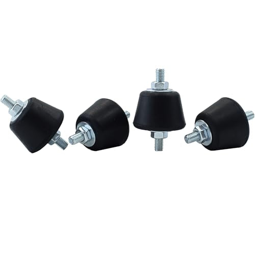 M8 45x32mm Rubber Isolator Mounts, 4 Pcs Double Studs Anti-Vibration Mounts for Generators, Compressors, Motor Engines, Pumps - size: D45*H32mm