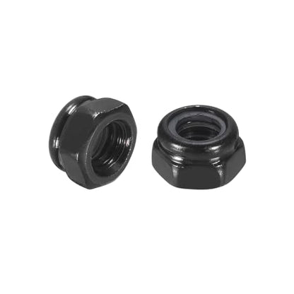 uxcell 30Pcs M5 x 0.8 Nylon Insert Hex Lock Nut 304 Stainless Black White - size: M5x0.8