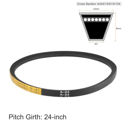 uxcell A24 Drive V-Belts 24" Pitch Length 13mm Width 8mm Thick JIS Standard A-Section Rubber Drive Transmission Belt 2pcs - size: 24"