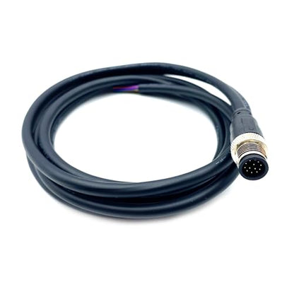 16.4ft M12 12 Pin Male Connector Cable, A Code Straight Molding Wire Male Aviation Sensor Electrical PVC Cable Industrial Molded Wire AWG26（5Meter） - size: 16.4ft