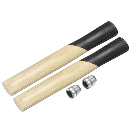 HARFINGTON 2pcs Wood Sledge Hammer Handle 10.2" Hammer Wooden Replacement Handles with Round Wedges for 3lb Round Octagonal Head Decking Framing Carpentry Construction DIY Sledge Axe Tools
