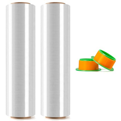 2 Rolls Clear Stretch Wrap 18" x 1000FT x 80 Gauge Heavy Duty Film - size: Clear, 2 Rolls 18 In x 1000 Ft