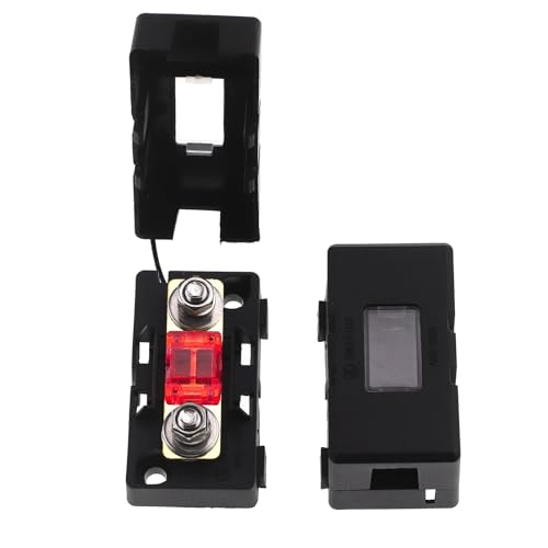 30Amp AMI/Midi Fuse Holder with Bolt-on AMI/Midi Fuse for Cars Trucks (2Pack 50A+Holder Kit), Black
