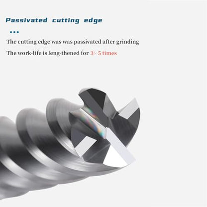 4PCS 3/8'' Carbide Square End Mill Bits Set, Milling Bits Cutter 3/8 Carbide End Mills for Alloy Steels/Hardened Steels, HRC 45 Deg Single End 4 Flute AlTiN Coating (4PCS 3/8in) - size: 4PCS 3/8in