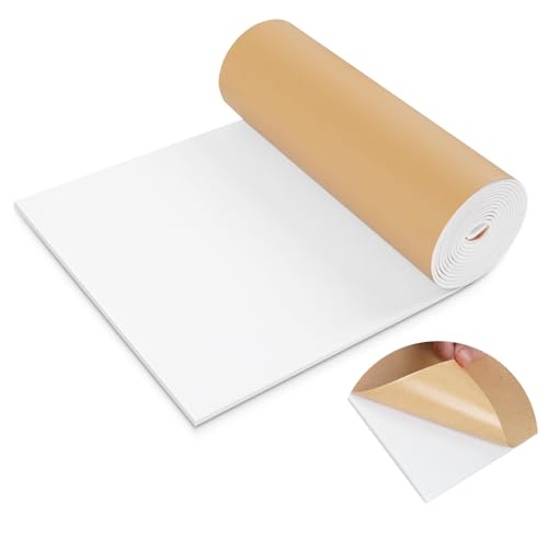 LSGCQ Sponge Neoprene Foam Padding Self Adhesive Foam Sheets, White - color: White, size: 12" Wide x 1/8" Thick x 59" Long