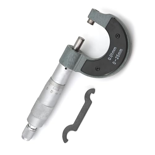Utoolmart Professional Premium Outside Micrometer Metal Precision 0.004mm Graduation Precision Machinist Tool 50-75mm Measuring Range 1pcs (0-25mm) - size: 0-25mm
