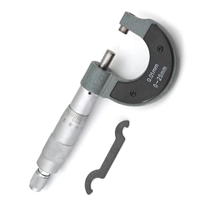 Utoolmart Professional Premium Outside Micrometer Metal Precision 0.004mm Graduation Precision Machinist Tool 50-75mm Measuring Range 1pcs (0-25mm) - size: 0-25mm