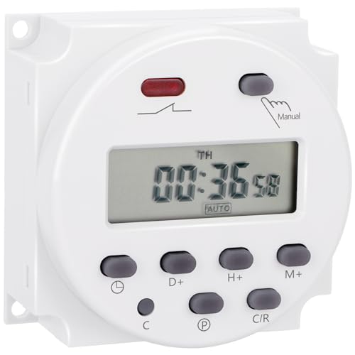 Timer Switch, AC 220V 16Amp, Programmable Timer Time Relay Switch - size: AC 220V