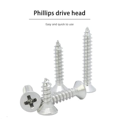 #10 × 1" Flat Head Phillips Wood Screw, Stainless Steel 304 (18-8), Self Tapping, Countersunk Head Sheet Metal Screws, 10 × 1-Inch, 75Pcs - color: Stainless Steel Screws, size: #10 x 1"