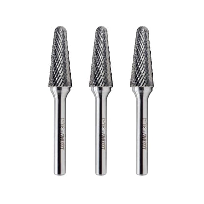 LU&MN SL-4 Tungsten Carbide Burr, 1/2" × 1-1/8” Head, 1/4" Shank, 3 PCS - style: SL-4,3PCS
