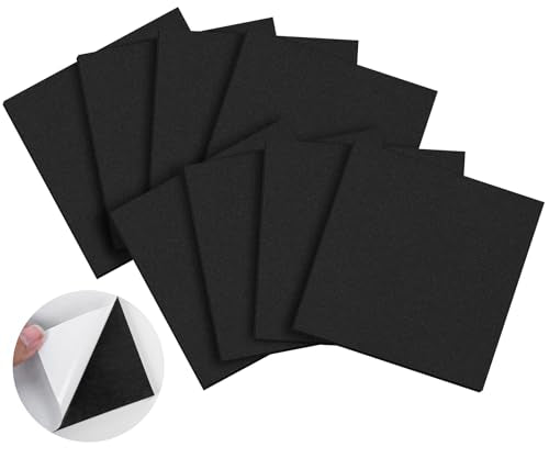 ToLanbbt 8 PCS Adhesive Foam Padding Sheets Closed Cell Neoprene Foam Sheet 1/8" Thick, 4" x 4" Self Stick Insulation Anti Vibration Pads Anti-Slip for Furniture, Cars, Speakers, DIY - size: 4" x 4" x 1/8"