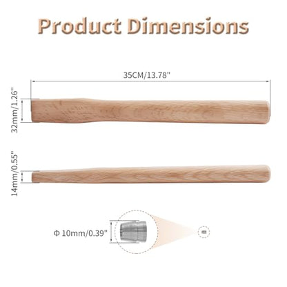 2 pcs Premium Oak Hammer Handle Replacement 35cm Long, Square - size: 2Pcs 35cm square head