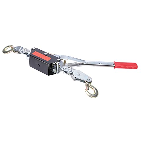 Hand Winch, 2T Wire Rope Power Puller Tighten Tool Mini Tightener with Double Hook Lifting Tool for Construction, Highway, Bridge