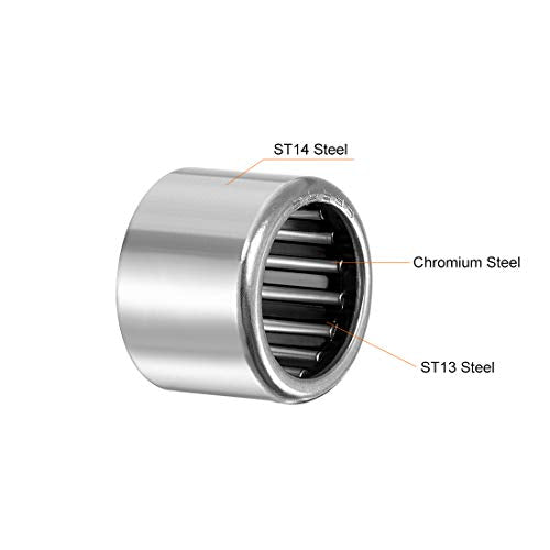 uxcell SCE99 Needle Roller Bearings, Drawn Cup Open End, 9/16" Bore 3/4" OD 9/16" Width 5pcs - size: 9/16x3/4x9/16"