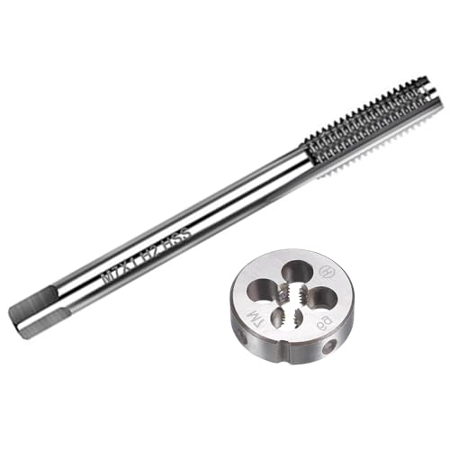 M7x1mm Metric Tap and Die Set,Machine Thread Screw Tap with Round Threading Die,Tap & Die Kit for Nut Screw Bolt Thread Repair - size: M7x1mm