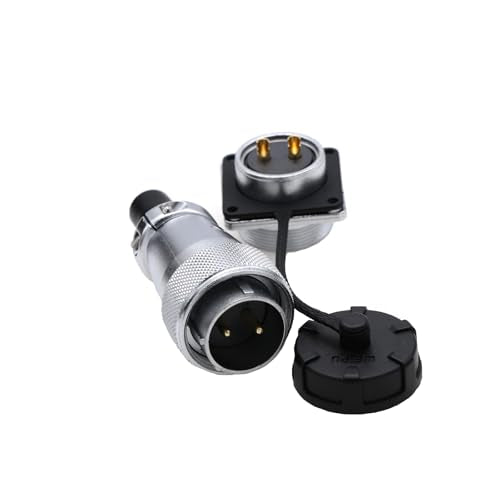 WS24 2 Pin Solar Solder Panel Waterproof Connector Quick Screw Locking Male Female Panel Mount Plug Socket Waterproof Power Connector - color: Male Plug and Female Socket, size: 2 Pin