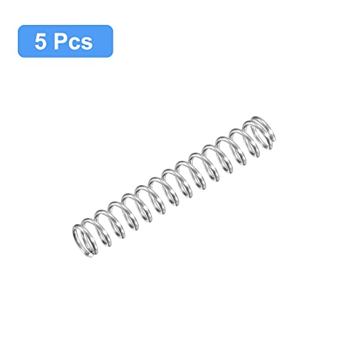 uxcell Compression Spring, 5Pcs 304 Stainless Steel, 6mm OD, 0.8mm Wire Size, 35mm Free Length, Silver Tone - size: 6x0.8x35mm