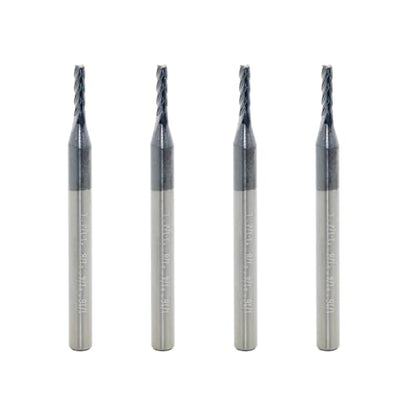 5/64" Carbide Square End Mill, 4 Flute, AlTiN Coating, 4 Pcs - size: 5/64" (4 Pcs), style: For Alloy Steels