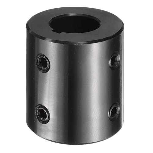 uxcell Shaft Coupling, 7/8" Bore 1-3/4" OD 2" Length Black Oxide Plated ASTM1045 Steel Rigid Coupling for 3D Printers Motor Wheel(4 Set Screws) - size: 7/8" Bore 1-3/4" OD 2" Length