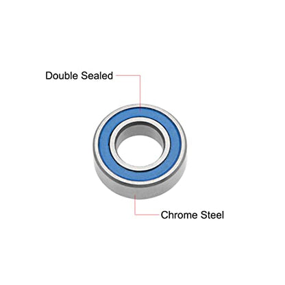 uxcell MR126-2RS Deep Groove Ball Bearings 6x12x4mm Chrome Steel 10pcs - size: 6mmx12mmx4mm