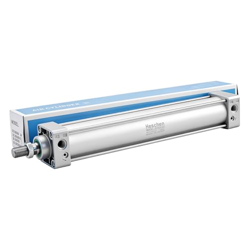 Heschen Tie-Rod Pneumatic Air Cylinder, SC 50-300, 50mm Bore, 300mm Stroke, PT 1/4 Port, Double Acting, Adjustable Cushion, Self-Lubricating Actuator for Industrial & Woodworking - size: 300mm Stroke
