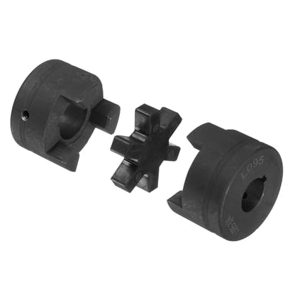 uxcell 3/4" to 1-1/8" L095 Flexible 3-Piece L-Jaw Coupling Coupler Set & Buna-N NBR Rubber Spider for Log Splitter Hybrid Equipment - size: 3/4 " to 1-1/8"