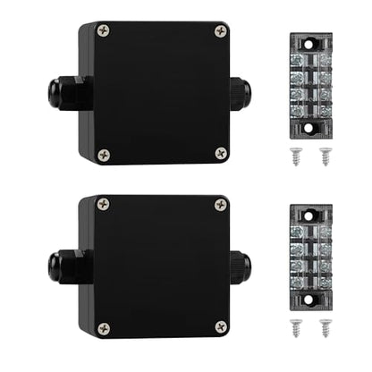 ABS IP67 Waterproof Dustproof Electrical Junction Box, with 15A 600V Barrier Terminal Cable Connector, 1IN/1Out Power Junction Box（2.48 * 2.28 * 1.37in） - size: 1T1 2.48" x 2.28" x 1.37"