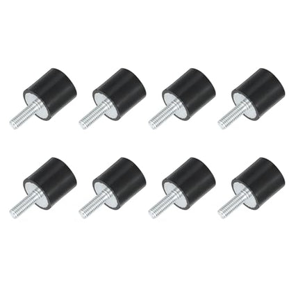 uxcell M6 Thread Rubber Mounts, Vibration Isolators, Cylindrical Shock Absorber with Studs 20 x 20mm 8pcs - size: M6x20x20mm