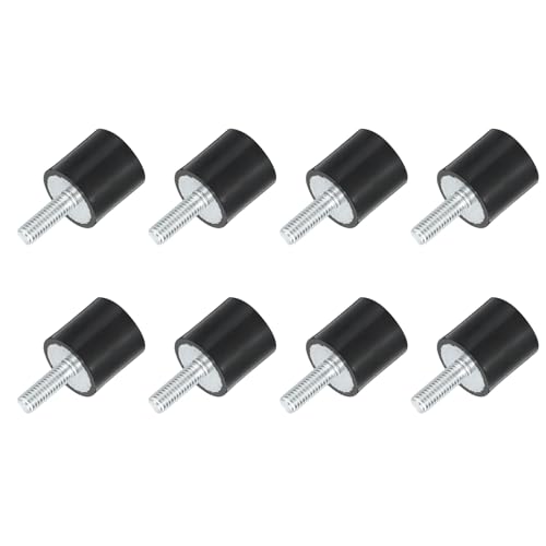 uxcell M6 Thread Rubber Mounts, Vibration Isolators, Cylindrical Shock Absorber with Studs 20 x 20mm 8pcs - size: M6x20x20mm
