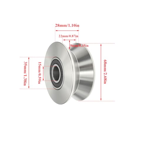 Sliding Gate Wheel Stainless Steel V Groove Wheel Heavy Duty Conveyor Rollers Industrial Caster Ball Bearing Pulley Rolling Gate Hardware Kit for Garage Door Machinery - size: 2pc 3inV