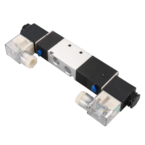 Baomain Pneumatic Solenoid Air Valve 4V230E-08 24VDC 5 Way 3 Position Internally Piloted Acting Type Double Electrical Control (DC 24V)